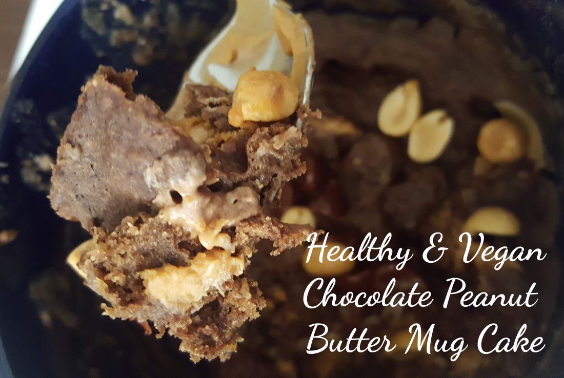 Healthy Chocolate Peanut Butter Mug Cake